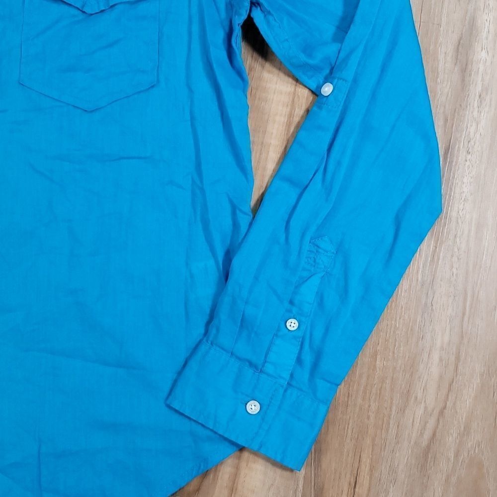 🔹️Aeropostale Blue Buttoned Long Adjustable Long Sleeve Shirt Large - Picture 5 of 10
